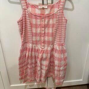 LoveShackFancy Pink and White Sleeveless Sundress